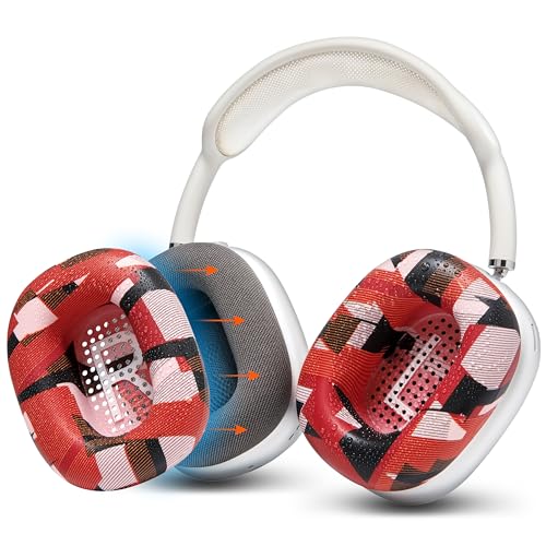 WC SweatZ Max – schützende Kopfhörer-Ohrhüllen für Apple Airpods Max, hergestellt von WC | Nur kompatibel mit Apple Airpods Max | Schweißfest und leicht waschbar | Red Prism von WC