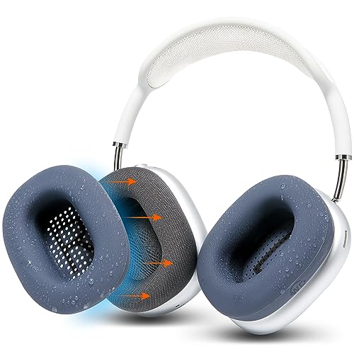 WC SweatZ Max – schützende Kopfhörer-Ohrhüllen für Apple Airpods Max, hergestellt von Wicked Cushions | Nur kompatibel mit Apple Airpods Max | Schweißfest und leicht waschbar | Blue von WC