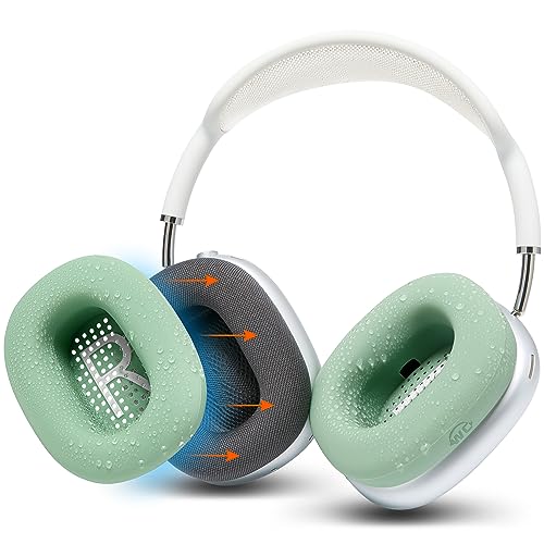 WC SweatZ Max – schützende Kopfhörer-Ohrhüllen für Apple Airpods Max, hergestellt von Wicked Cushions | Nur kompatibel mit Apple Airpods Max | Schweißfest und leicht waschbar | Green von WC