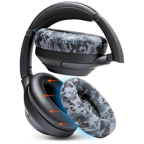 WC SweatZ XM3 - Protective Headphone Ear Covers for Sony WH1000XM3 by WC | Only Compatible with Sony XM3 Over Ear Headphones | Sweatproof & Easily Washable | Black Camo von WC