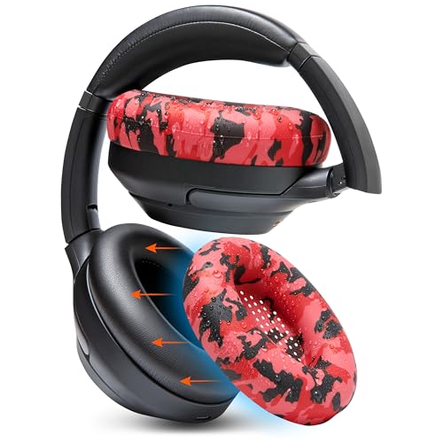 WC SweatZ XM3 – Patentierte Schweißschutz-Ohrpolster für Sony WH1000XM3 von WC | Silikon-Ohrpolster für Sony WH-1000XM3-Kopfhörer | Schweißfest und leicht waschbar | Red Camo WC SweatZ XM3 – Patentierte Schweißschutz-Ohrpolster für Sony WH1000XM3 von WC | Silikon-Ohrpolster für Sony WH-1000XM3-Kopfhörer | Schweißfest und leicht waschbar | Red Camo von WC