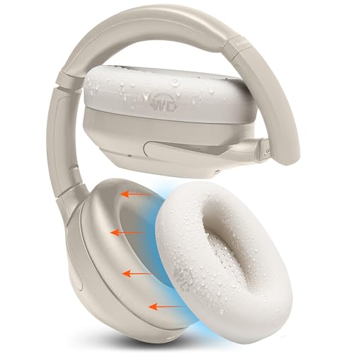 WC SweatZ XM4 – schützende Kopfhörer-Ohrhüllen für Sony WH1000XM4 von WC | Nur kompatibel mit Sony XM4 Over-Ear-Kopfhörern | Schweißfest und leicht waschbar | Beige von WC