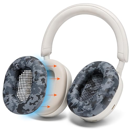 WC SweatZ XM5 – Patentierte schützende Ohrpolster für Sony WH1000XM5 von WC | Nur kompatibel mit Over-Ear-Kopfhörern Sony XM5 | Schweißfest und leicht waschbar | Black Camo von WC