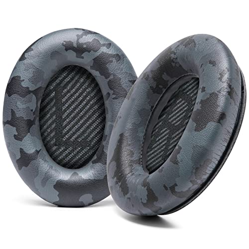 WC Wicked Cushions Ersatzohrpolster Kompatibel mit Bose QuietComfort 35 (QC35) & QuietComfort 35ii (QC35ii) Kopfhörern & mehr - Verbesserter Komfort & Haltbarkeit | Black Camo von WC