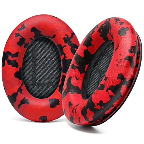 WC Wicked Cushions Ersatzohrpolster Kompatibel mit Bose QuietComfort 35 (QC35) & QuietComfort 35ii (QC35ii) Kopfhörern & mehr - Verbesserter Komfort & Haltbarkeit | Red Camo von WC