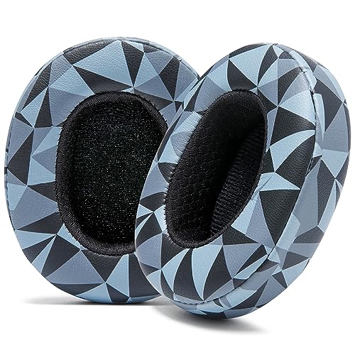 WC Wicked Cushions Extra Dicke Ohrpolster für Skullcandy Crusher/Evo/Hesh 3 Kopfhörer und mehr | Verbesserte Haltbarkeit und Dicke für verbesserten Komfort und Geräuschisolierung | Geo Grey von WC