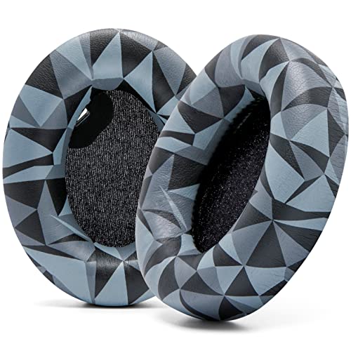 WC Wicked Cushions Extra Dicke Ohrpolster für Sony WH1000XM4 Kopfhörer – weiches PU-Leder, luxuriöser geräuschisolierender Memory-Schaum, funktioniert mit Ohrsensor | Geo Grey von WC