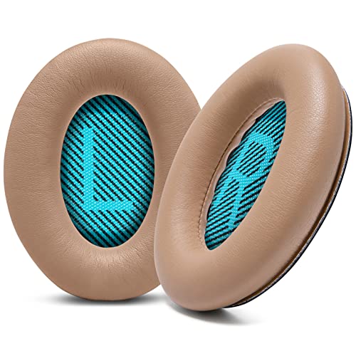 WC Wicked Cushions Premium Ersatz-Ohrpolster für Bose Kopfhörer - Kompatibel mit QC15 / QC25 / QC35 & 35 ii / QC2 / AE2 / AE2i / AE2W / Soundlink - Weicheres Leder, luxuriöser Memory Foam | Beige von WC