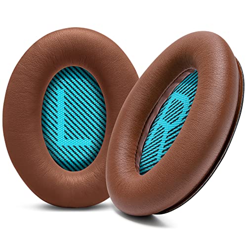 WC Wicked Cushions Premium Ersatz-Ohrpolster für Bose Kopfhörer - Kompatibel mit QC15 / QC25 / QC35 & 35 ii / QC2 / AE2 / AE2i / AE2W / Soundlink - Weicheres Leder, luxuriöser Memory Foam | Braun von WC