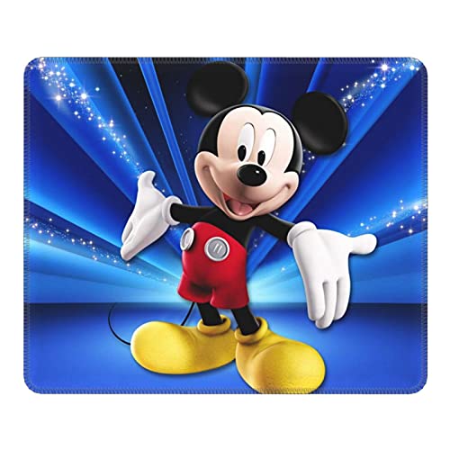 Disney Mickey Mouse Gaming-Mauspad, quadratisch, rutschfest, Gummi, mit genähten Kanten, für Büro, Laptop, Computer, PC, kabellose Mäuse, 25,4 x 30,5 cm von WCRSAIN