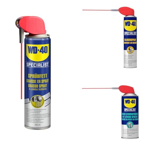 Bundle of WD-40 SPECIALIST Sprühfett 300ml + WD-40 Specialist Silikonspray Smart Straw, 300 ml + WD-40 Specialist Weißes Lithiumsprühfett Smart Straw 400ml von WD-40 Specialist