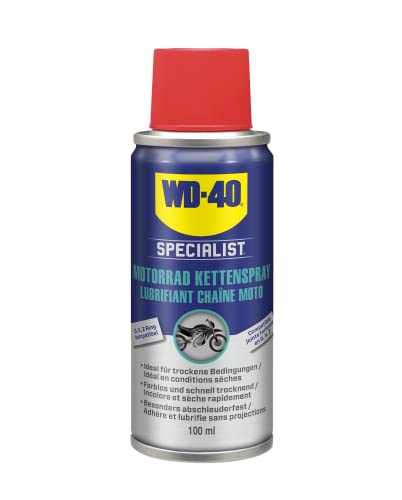 WD-40 Specialist Motorrad Kettenspray 100ml, Kettenöl, Kettenpflege, Pflegemittel von WD-40 Specialist