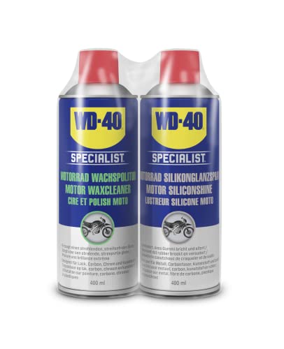 WD-40 Specialist Motorrad Wachspolitur 400ml + WD-40 Specialist Motorrad Silikonglanzspray 400ml von WD-40 Specialist