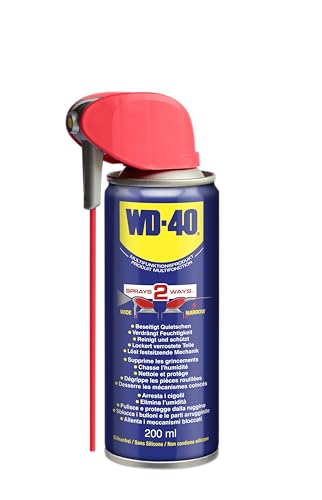 WD-40 Multifunktionsprodukt Smart Straw | 200ml | Schmiert, schützt, reinigt & löst | Verdrängt Feuchtigkeit | Rückstandsfrei | Für Metall, Gummi & Kunststoff | 360°-Ventil | Punkt- & Flächensprühung von WD-40