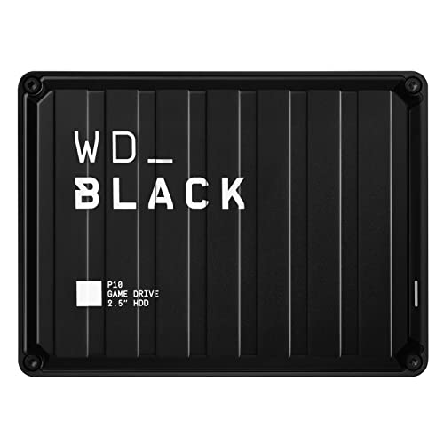 WD_BLACK P10 Game Drive Mechanische Festplatte for Xbox 5 TB (1 Monat Xbox Game Pass Ultimate, Übertragungsgeschwindigkeiten bis 130 MB/s, für Xbox) Schwarz mit weißem Rand von WD_BLACK