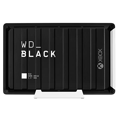 WD_BLACK D10 Game Drive for Xbox externe Festplatte 12 TB (Übertragungsgeschwindigkeit bis zu 250 MB/s, 1 Monat Xbox Game Pass Ultimate, 7200 U/min und aktive Kühlung) Schwarz von WD_BLACK