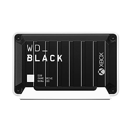 WD_BLACK D30 Game Drive SSD 1 TB (Übertragung mit 900 MB/s, USB Typ-C zu Typ-A Kabel) kompatibel mit PlayStation 5 und Xbox Series X|S, Schwarz von WD_Black