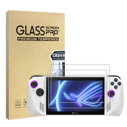 WD&CD 2 Pack Schutzfolie kompatibel mit ASUS ROG Ally, 2.5D Tempered Glass Screen Protector, 9H Hardness【Anti Scratch】【Bubble Free】 von WD&CD