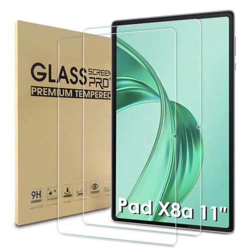 WD&CD 2 Pack Schutzfolie kompatibel mit Honor Pad X8a 11" 2024, 2.5D Tempered glass screen protector kompatibel mit Honor X8a 11"【Anti Scratch】【Bubble Free】 von WD&CD