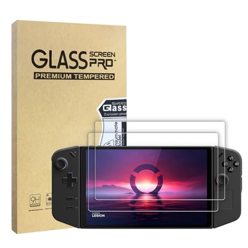 WD&CD 2 Pack Schutzfolie kompatibel mit Lenovo Legion Go, 2.5D Tempered glass screen protector, 9H hardness【Anti Scratch】【Bubble Free】 von WD&CD