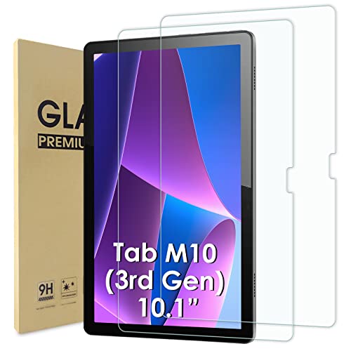 WD&CD 2 Pack Schutzfolie kompatibel mit Lenovo Tab M10 (3rd Gen) 10.1" Zoll (TB-328FU/328XU), 2.5D Tempered Glass Screen Protector, 9H Hardness【Anti Scratch】【Bubble Free】 von WD&CD