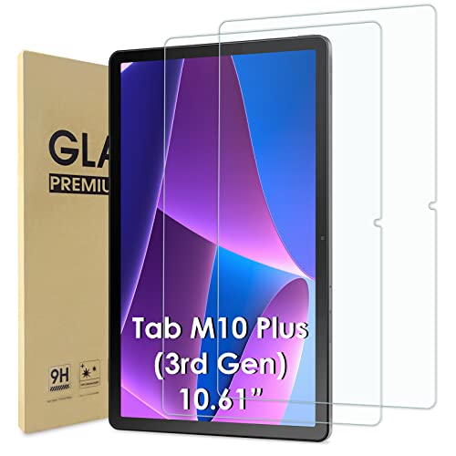 WD&CD 2 Pack Schutzfolie kompatibel mit Lenovo Tab M10 Plus 10.6 zoll 2022(3rd Gen), 2.5D Tempered glass screen protector, 9H hardness【Anti Scratch】【Bubble Free】 von WD&CD