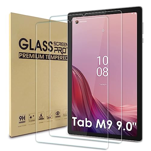 WD&CD 2 Pack Schutzfolie kompatibel mit Lenovo Tab M9 9", 2.5D Tempered glass screen protector, 9H hardness【Anti Scratch】【Bubble Free】 von WD&CD