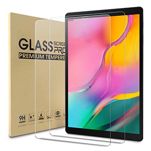 WD&CD 2 Pack Schutzfolie kompatibel mit Samsung Galaxy Tab A 10.1" 2019 SM-T515/T510, Hartglas Tempered Displayschutzfolie von WD&CD