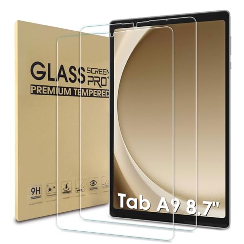 WD&CD 2 Pack Schutzfolie kompatibel mit Samsung Galaxy Tab A9 8.7", 2.5D Tempered glass screen protector, 9H hardness【Anti Scratch】【Bubble Free】 von WD&CD