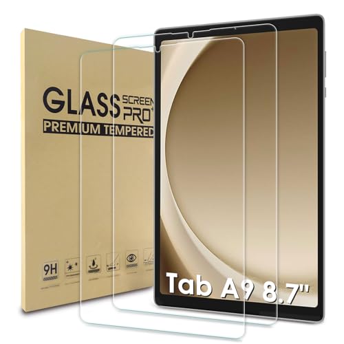 WD&CD 2 Pack Schutzfolie kompatibel mit Samsung Galaxy Tab A9 8.7", 2.5D Tempered Glass Screen Protector, 9H Hardness【Anti Scratch】【Bubble Free】 von WD&CD