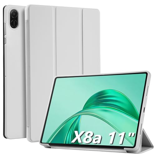 WD&CD Hülle kompatibel mit Honor Pad X8a 11", Schutzhülle Ultradünne PU Leder kompatibel mit Honor Pad X8a 11" mit Standfunktion und Auto Schlaf/Wach- Grau von WD&CD