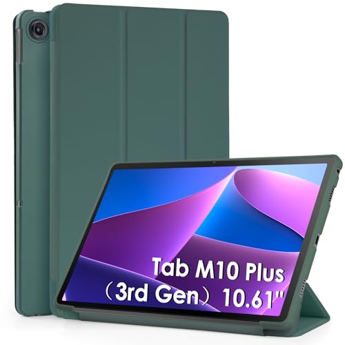 WD&CD Hülle kompatibel mit Lenovo Tab M10 Plus 3rd Gen 10.61 Zoll, Schutzhülle Ultradünne PU Leder kompatibel mit Tab M10 Plus 3rd Gen 10.61“ mit Standfunktion und Auto Schlaf/Wach Grün-1 von WD&CD