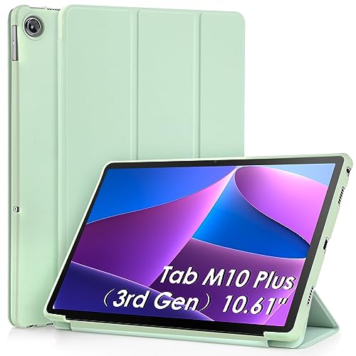 WD&CD Hülle kompatibel mit Lenovo Tab M10 Plus 3rd Gen 10.61 Zoll, Schutzhülle Ultradünne PU Leder kompatibel mit Tab M10 Plus 3rd Gen 10.61“ mit Standfunktion und Auto Schlaf/Wach Grün von WD&CD