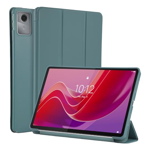 WD&CD Hülle kompatibel mit Lenovo Tab M11 11 Zoll, Ultra Dünn Case mit Standfunktion Auto Sleep Wake Up Funktion, Dunkelgrün von WD&CD