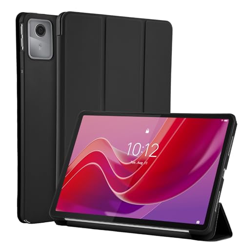 WD&CD Hülle kompatibel mit Lenovo Tab M11 11 Zoll, Ultra Dünn Case mit Standfunktion Auto Sleep Wake Up Funktion, Schwarz von WD&CD