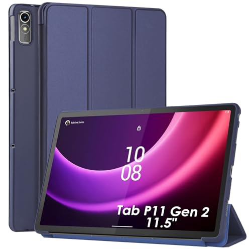 WD&CD Hülle kompatibel mit Lenovo Tab P11 (2nd Gen) 11.5 Zoll TB350FU/TB350XU 2022, Ultra Dünn Case mit Standfunktion Auto Sleep Wake Up Funktion, Blau von WD&CD