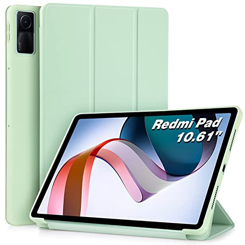 WD&CD Hülle kompatibel mit Xiaomi Redmi Pad 10.61 Zoll, Schutzhülle Ultradünne PU Leder kompatibel mit Redmi Pad 10.61" 2022 mit Standfunktion und Auto Schlaf/Wach Grün von WD&CD