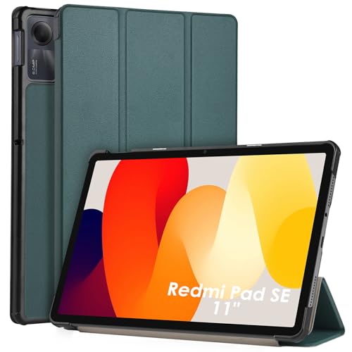 WD&CD Hülle kompatibel mit Xiaomi Redmi Pad SE 11 Zoll Pink, Schutzhülle Ultradünne PU Leder kompatibel mit Xiaomi Redmi Pad SE 11" mit Standfunktion und Auto Schlaf/Wach von WD&CD