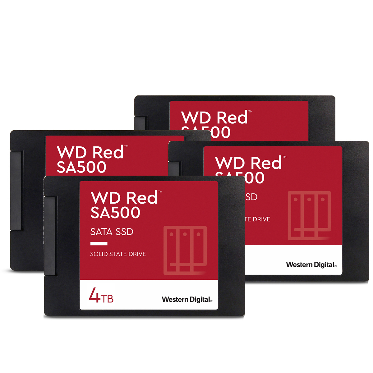 4er Pack WD Red SA500 4TB 2.5 Zoll - interne Solid-State-Drive von WD
