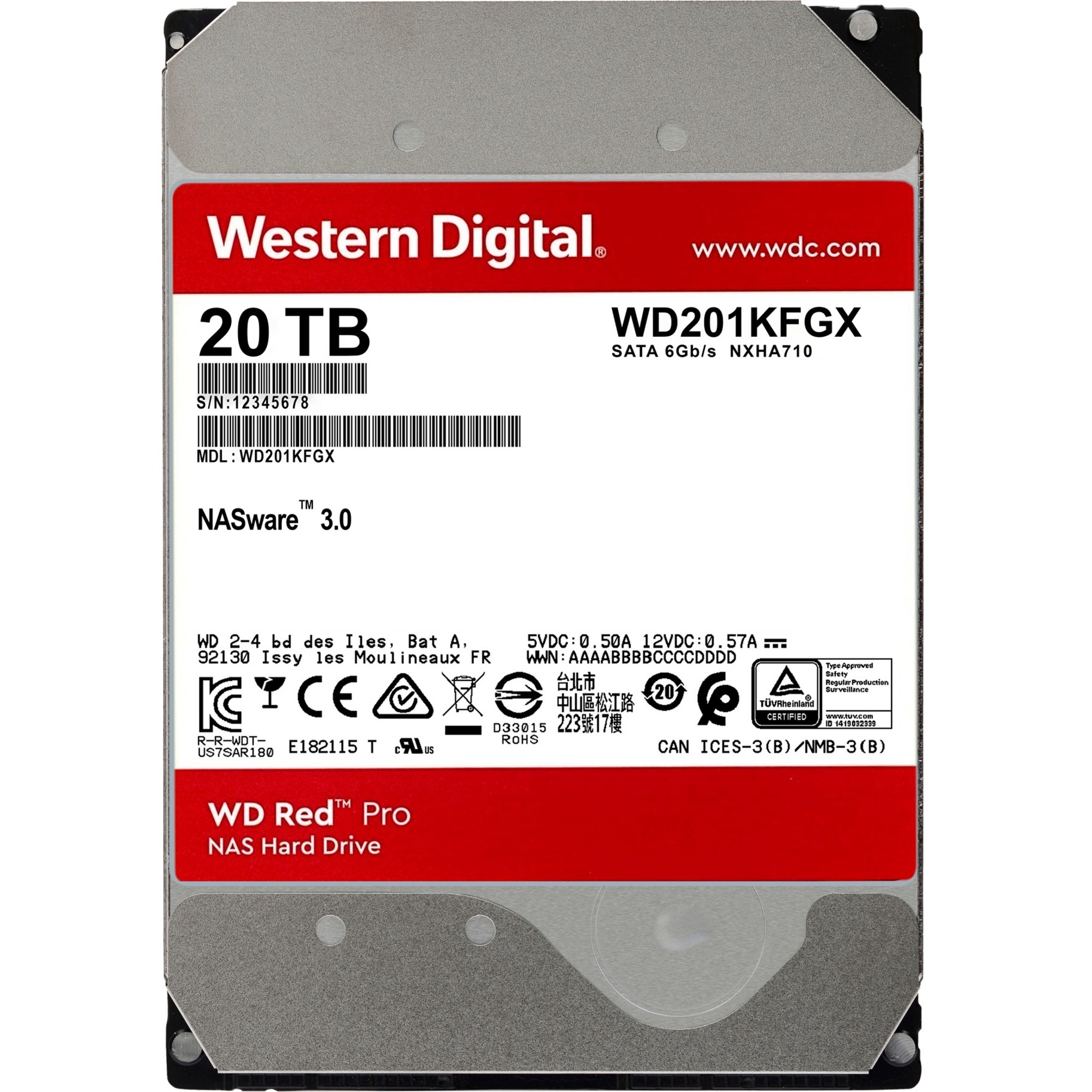 Red Pro 20 TB, Festplatte von WD