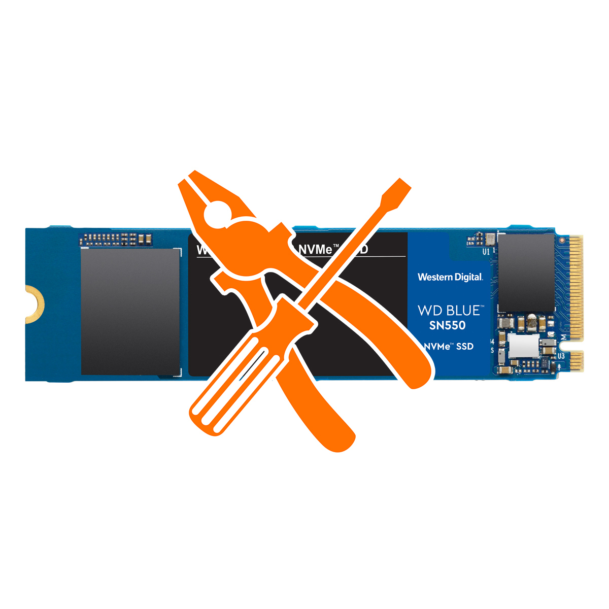 Upgrade 500GB WD Blue SN550 NVMe SSD M.2 2280 PCIe 3.0 x4 inkl. Einbau-Service von WD