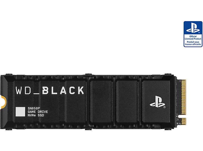 WD_BLACK SN850P NVMe™ mit Heatsink für PS5 Konsolen™, 1 TB, Gaming SSD, Schwarz von WD