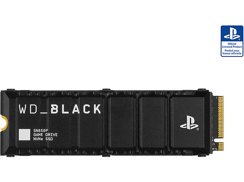 WD_BLACK SN850P NVMe™ mit Heatsink für PS5 Konsolen™, 1 TB, Gaming SSD, Schwarz von WD.