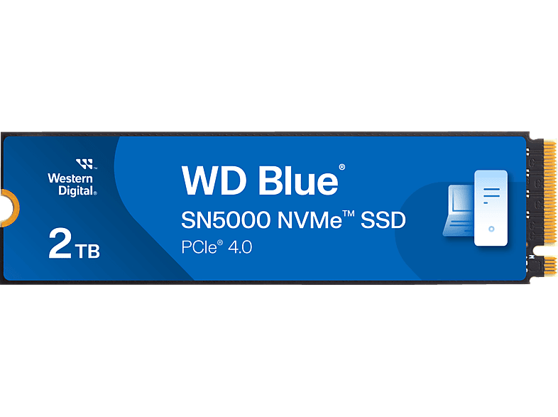 WD. Blue® SN5000 NVMe™ PCIe® Gen4, 5.150 MB/s Lesen, 4.850 Schreiben, 900 TBW SSD, 2 TB SSD M.2 via PCIe, intern von WD.