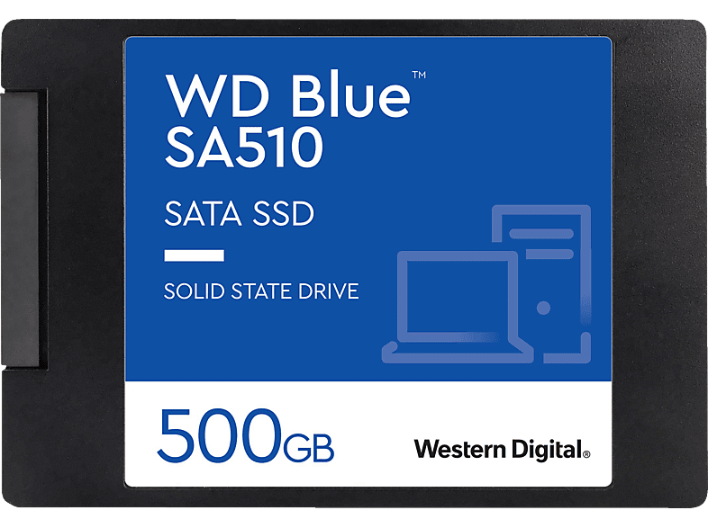 WD Blue SA510 WDS500G3B0A Festplatte, 500 GB SSD SATA 6 Gbps, 2,5 Zoll, intern von WD