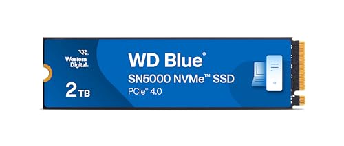 WD Blue SN5000 NVMe SSD 2 TB interne SSD (Geschwindigkeiten von bis zu 5.150 MB/s/4.850 MB/s Lesen/Schreiben, 900 TBW, Western Digital nCache 4.0, Acronis True Image for Western Digital) von Western Digital