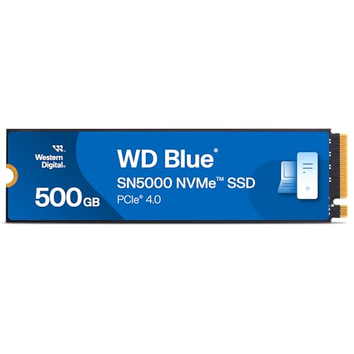 WD Blue SN5000 NVMe SSD 500 GB interne SSD (Geschwindigkeiten von bis zu 5.000 MB/s/4.000 MB/s Lesen/Schreiben, 300 TBW, Western Digital nCache 4.0, Acronis True Image for Western Digital) von Western Digital