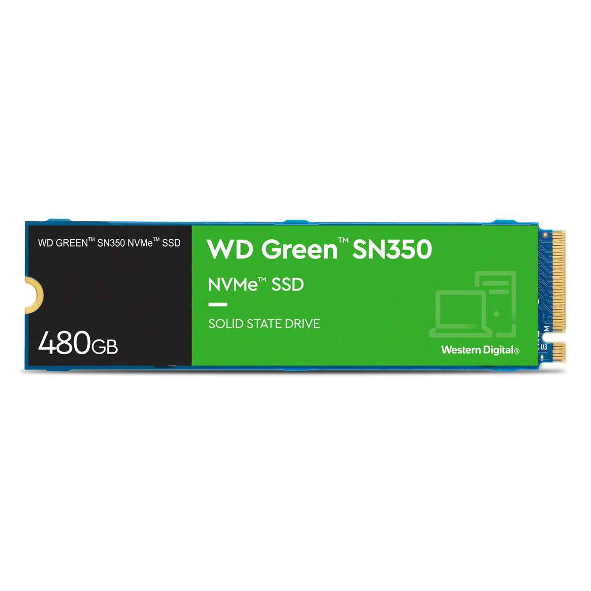 WD Green SN350 NVMe SSD 480GB M.2 2280 PCIe 3.0 x4 - internes Solid-State-Module von WD