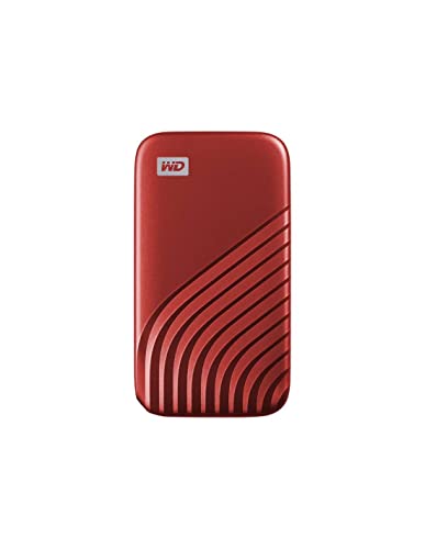 WD My Passport SSD 1 TB mobiler SSD Speicher (NVMe-Technologie, USB-C und USB 3.2 Gen-2 kompatibel, Lesen 1050 MB/s, Schreiben 1000 MB/s) Rot von WD