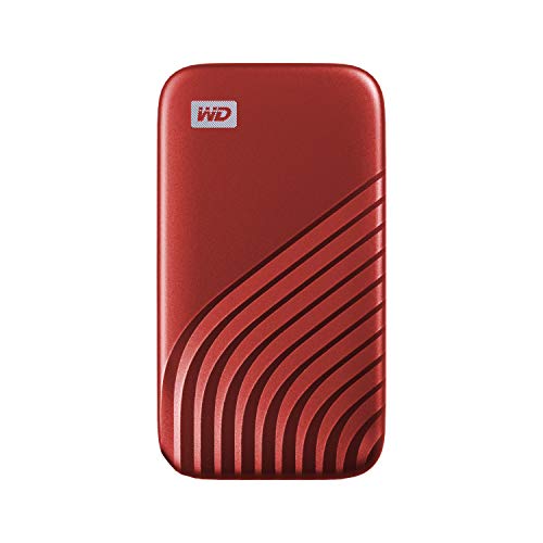 WD My Passport SSD 2 TB mobiler SSD Speicher (NVMe-Technologie, USB-C und USB 3.2 Gen-2 kompatibel, Lesen 1050 MB/s, Schreiben 1000 MB/s) Rot von WD